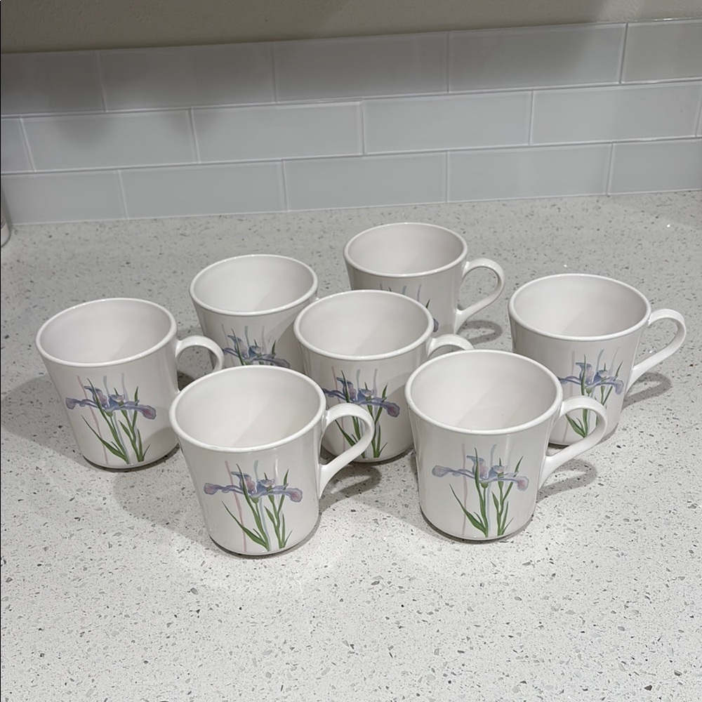7 Retired Corning Corelle Shadow Iris Mugs Cups